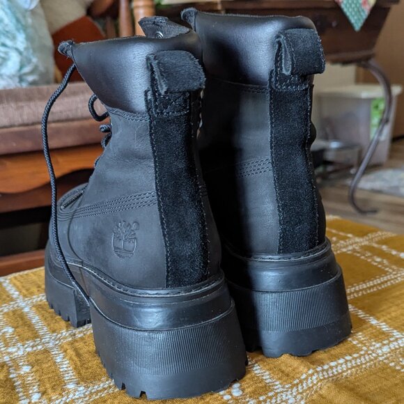 Black Timberland Platform Boots, size 7 - Picture 6 of 13